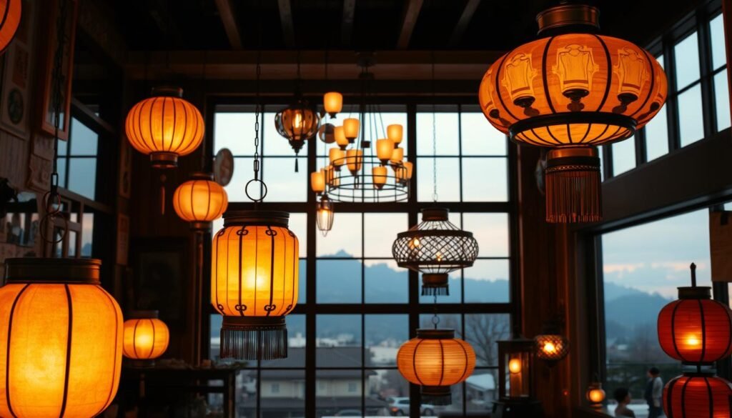 A cozy and inviting interior scene featuring an array of traditional and contemporary lanterns and lighting fixtures. In the foreground, a set of elegantly crafted Aloha lanterns in warm, earthy tones illuminate the space, casting a soft, ambient glow. The middle ground showcases a mix of modern pendant lights and traditional Chinese-style chandeliers, harmoniously blending old and new. In the background, a large window opens up to a scenic outdoor view, allowing natural light to filter in and create a harmonious balance. The overall mood is one of tranquility and cultural fusion, capturing the essence of the article's subject matter. A cozy and inviting interior scene featuring an array of traditional and contemporary lanterns and lighting fixtures. In the foreground, a set of elegantly crafted Aloha lanterns in warm, earthy tones illuminate the space, casting a soft, ambient glow. The middle ground showcases a mix of modern pendant lights and traditional Chinese-style chandeliers, harmoniously blending old and new. In the background, a large window opens up to a scenic outdoor view, allowing natural light to filter in and create a harmonious balance. The overall mood is one of tranquility and cultural fusion, capturing the essence of the article's subject matter.