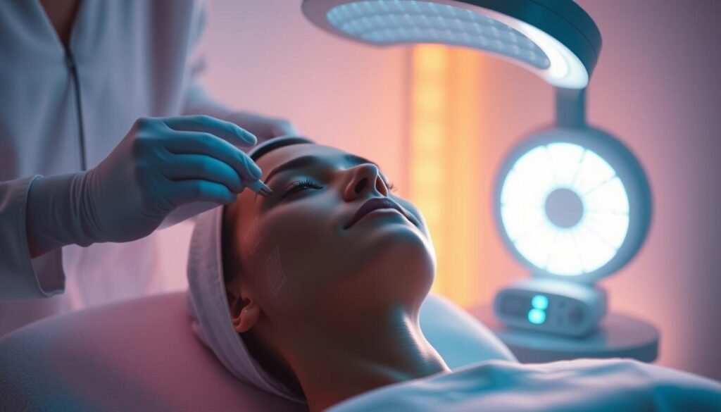 Generate an image of a person receiving Oligio X 原美電波 treatment Generate an image of a person receiving Oligio X 原美電波 treatment